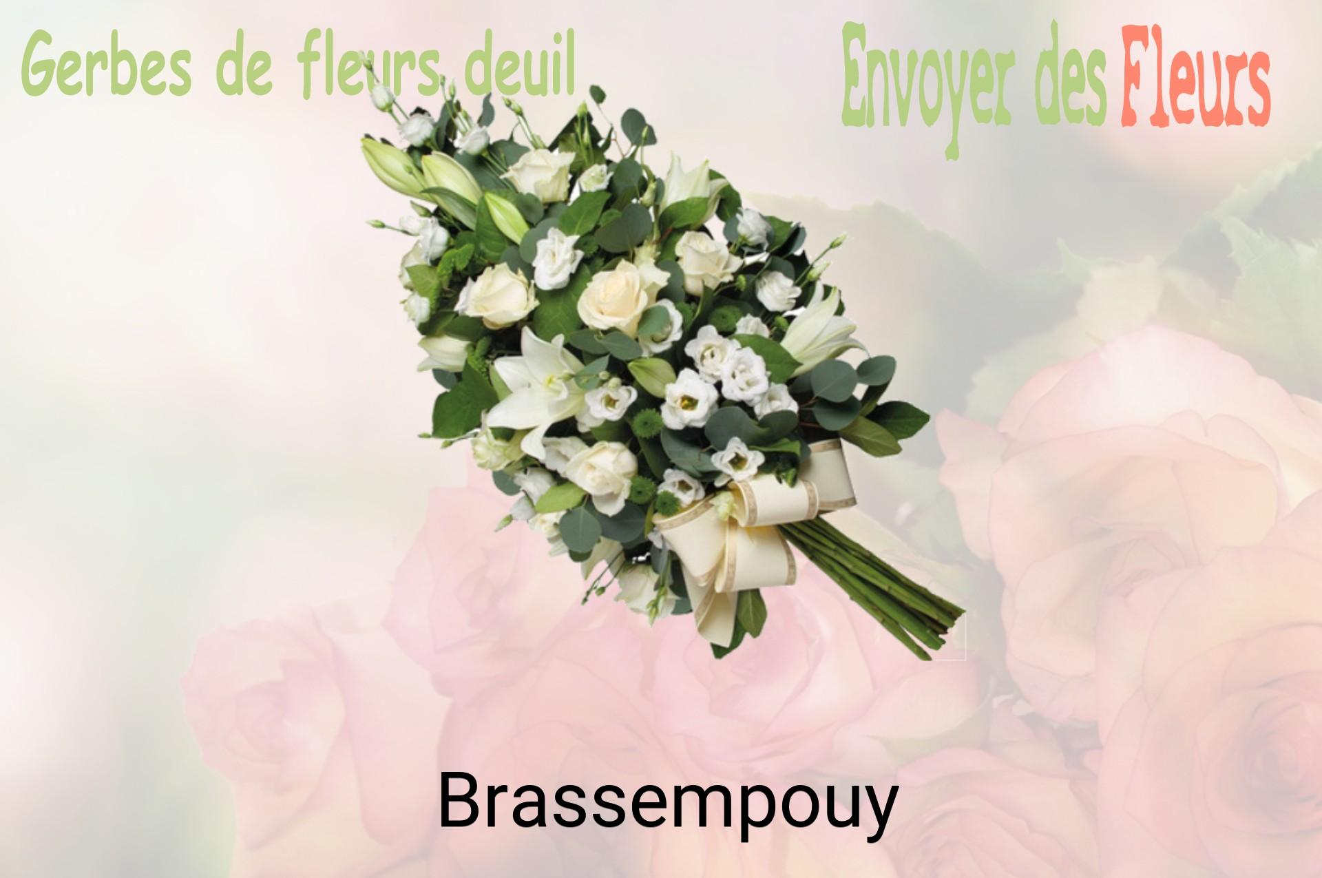 Gerbe de fleurs de deuil livrée à Brassempouy